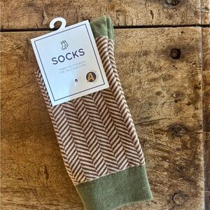 Patterned Green and Brown Socks